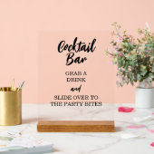 おもしろいオープンバーグラブカクテルドリンク招待状 アクリルサイン (ウェディング)