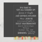 おもしろいオールドスクールシャルボードカントリーウェディング 招待状 (正面/裏面)