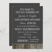 おもしろいオールドスクールシャルボードカントリーウェディング 招待状 (正面/裏面)