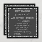 おもしろいオールドスクール素朴カルボードカントリー結婚式 招待状 (正面/裏面)