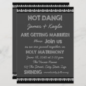 おもしろいオールドスクール素朴カルボードカントリー結婚式 招待状 (正面/裏面)