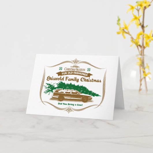 おもしろいオールドファッションドグリスウォルド家族クリスマス カード (黄色い花)