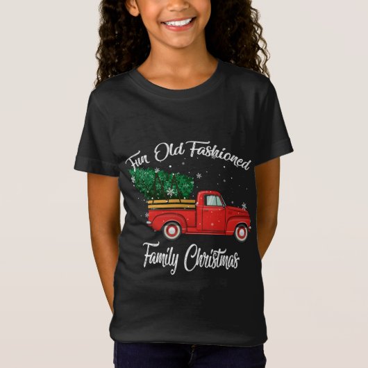 おもしろいオールドファッションドファミリークリスマスツリーOldtimer R Tシャツ (正面)