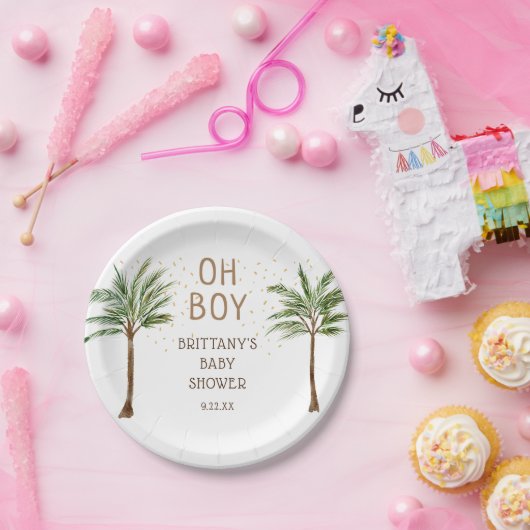 おもしろいオ男の子ジャングルサファリベイビーシャワー ペーパープレート (パーティー)