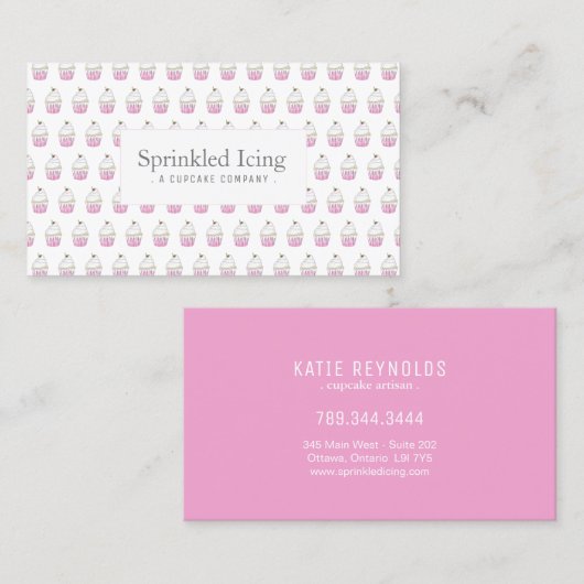 おもしろいカウトユニコーンレインボーカップケーキ名刺 名刺 (正面/裏面)