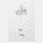 おもしろいカウブラック&ホワイトスケッチ |生モー活 キッチンタオル (縦)