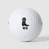 おもしろいカウボーイブーツカスタムブモノグラムのラック ゴルフボール (正面)