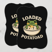 おもしろいカエルのロゴ 面白いデザイン 招待状 (正面/裏面)