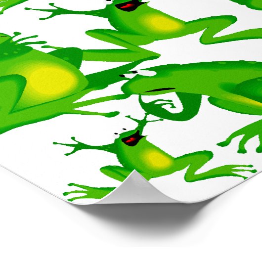 おもしろいカエルの感情怒不機嫌不思議な怖いカエル ポスター (角)