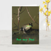 おもしろいカエルの父の日のカード カード (黄色い花)