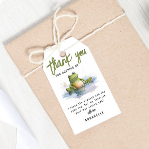 おもしろいカエルをテーマにした誕生日パーティーありがとう ギフトタグ