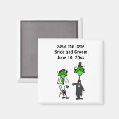 おもしろいカエル新婦結婚デザイン マグネット (正面/裏面)