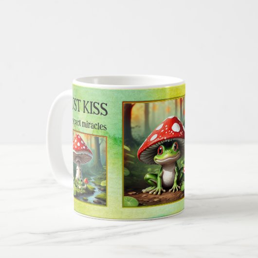 おもしろいカエル水彩写真 コーヒーマグカップ (正面左)