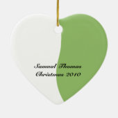 おもしろいカエル「ベビーの初めてのクリスマス」写真 セラミックオーナメント (裏面)