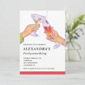 おもしろいカクテルシャンパン44thバースデーパーティー 招待状 (スタンド正面)