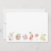 おもしろいカクテルブライダルシャワーパーティーが恋に沸き立つ 招待状 (裏面)