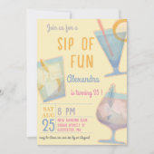 おもしろいカクテル大人の誕生日の招待のsip 招待状 (正面)