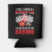 おもしろいカジノ退職計画ワードアート賭博 缶クーラー (正面)