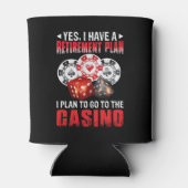 おもしろいカジノ退職計画ワードアート賭博 缶クーラー (裏面)