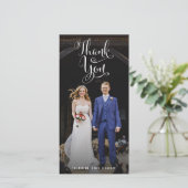 おもしろいカジュアルの結婚写真ありがとう サンキューカード (スタンド正面)