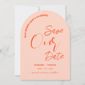 おもしろいカジュアルフリー飲み物が日付を保存結婚する 招待状 (正面)