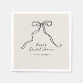 おもしろいカジュアル手書きボウブライダルシャワー スタンダードカクテルナプキン (正面)