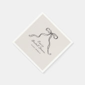 おもしろいカジュアル手書きボウブライダルシャワー スタンダードカクテルナプキン (角)