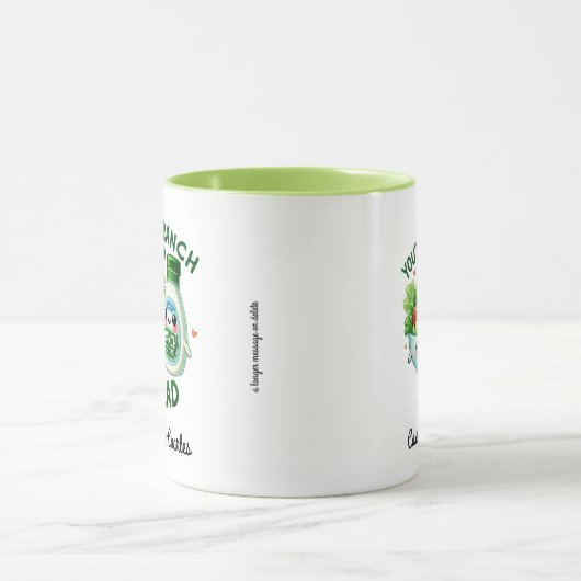 おもしろいカスタマイズカップル「私のサラダに牧場」 マグカップ (中央)