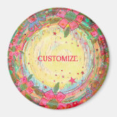 おもしろいカスタマイズピカラフルンクフローラの吸光度 マグネット (正面)