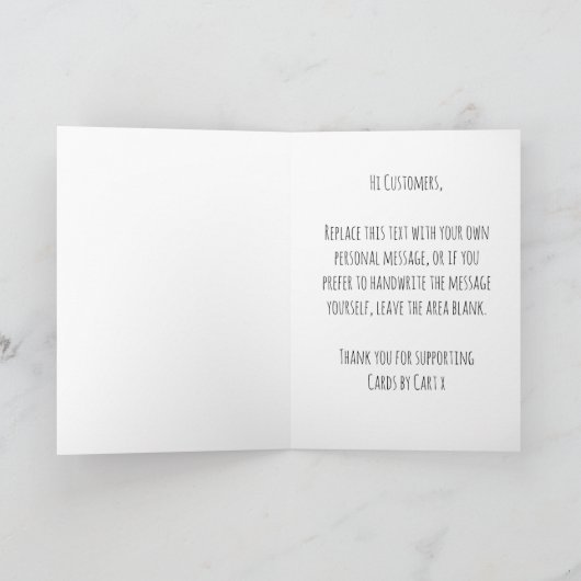 おもしろいカスタマイズ誕生日グリーティングカード サンキューカード (内部)