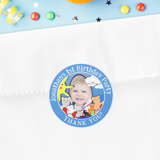 おもしろいカスタムかわいい動物誕生日ありがとう ラウンドシール