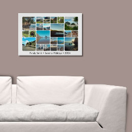 おもしろいカスタムインスタグラム家族の旅行写真 アクリルウォールアート