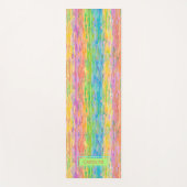 おもしろいカスタムカラフルお洒落ストライプアートパターン ヨガマット (正面)