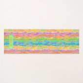 おもしろいカスタムカラフルお洒落ストライプアートパターン ヨガマット (正面(横))