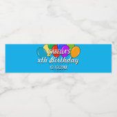 おもしろいカスタムカラフル誕生日パーティーブルームズプリント ペットボトルラベル (シングルラベル)