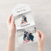 おもしろいカスタムクリスマスタイポグラフィ写真 オールインワン招待状 (貼ってはがせる)