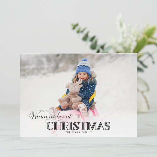 おもしろいカスタムクリスマスタイポグラフィ写真 シーズンカード (スタンド正面)