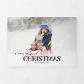 おもしろいカスタムクリスマスタイポグラフィ写真 三つ折りクリスマスカード (カバー)
