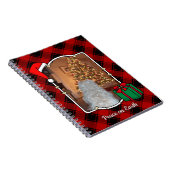 おもしろいカスタムクリスマスレッド&ブラックプレイドフォトフレーム ノートブック (右側)