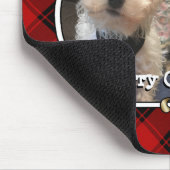 おもしろいカスタムクリスマスレッド&ブラックプレイドフォトフレーム マウスパッド (コーナー)