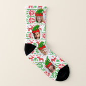 おもしろいカスタムクリスマス小妖精や小人ハット写真の穴 ソックス (左内側)