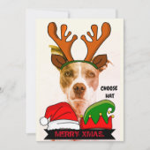 おもしろいカスタムクリスマス帽子招待状 招待状 (正面)