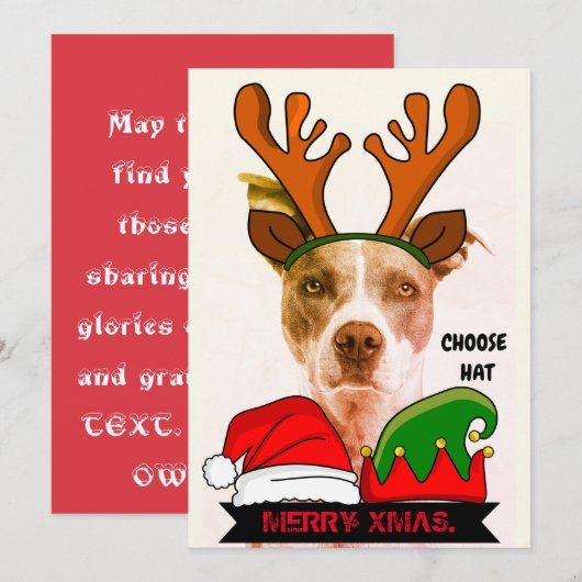 おもしろいカスタムクリスマス帽子招待状 招待状 (正面/裏面)