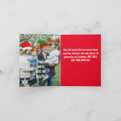 おもしろいカスタムクリスマス穴に帽子の写真 招待状 (内部)