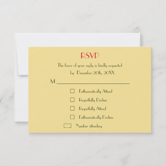 おもしろいカスタムクリスマス結婚式RSVP招待状 出欠カード (正面)