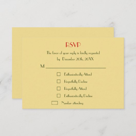 おもしろいカスタムクリスマス結婚式RSVP招待状 出欠カード (正面/裏面)