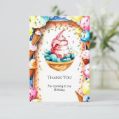 おもしろいカスタムクリーミーアイスクリーム誕生日 サンキューカード (スタンド正面)