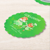 おもしろいカスタムグリーンアイルランド小人ダンスセントパトリック治具 ペーパーコースター (アングル)