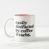 おもしろいカスタムコーヒモダンーラバーカーブ恋人 ツートーンマグカップ (左)