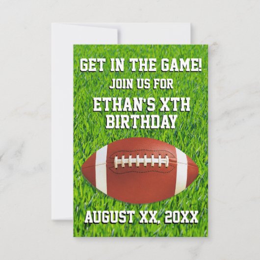 おもしろいカスタムサッカーバースデーパーティー 招待状 (正面)
